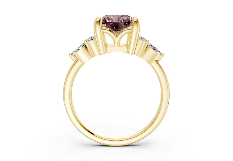 Lyra Pink Diamond Accent Radiant Cut 2.3mm Engagement Ring