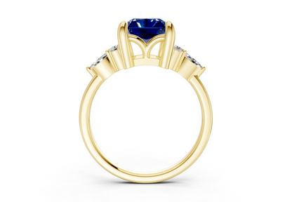 Lyra Sapphire Gemstone Accent Radiant Cut 2mm Engagement Ring