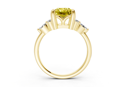 Lyra Yellow Diamond Accent Radiant Cut 2mm Engagement Ring