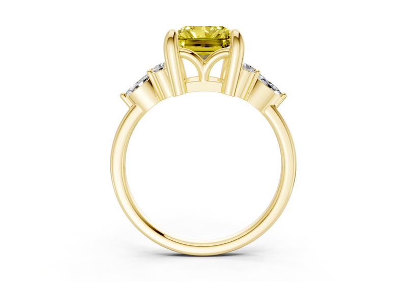 Lyra Yellow Diamond Accent Radiant Cut 2mm Engagement Ring