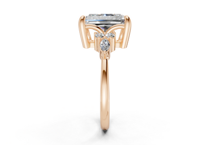 Lyra Diamond Accent Radiant Cut 1.8mm Engagement Ring