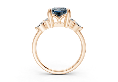 Lyra Blue Diamond Accent Radiant Cut 2mm Engagement Ring