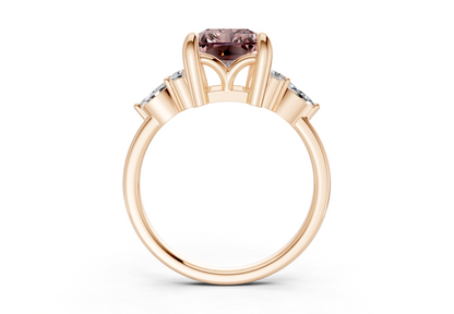 Lyra Pink Diamond Accent Radiant Cut 2mm Engagement Ring