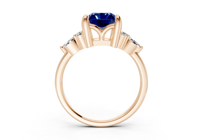 Lyra Sapphire Gemstone Accent Radiant Cut 2mm Engagement Ring