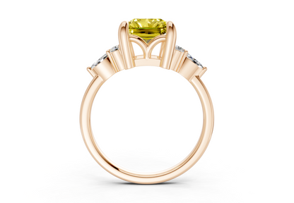 Lyra Yellow Diamond Accent Radiant Cut 2mm Engagement Ring