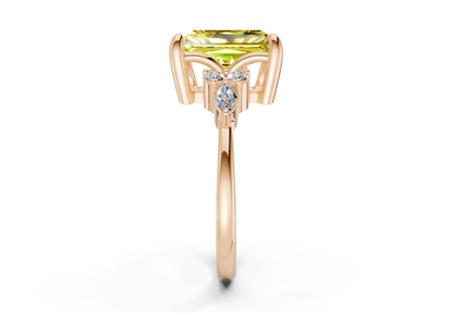 Lyra Yellow Diamond Accent Radiant Cut 2mm Engagement Ring