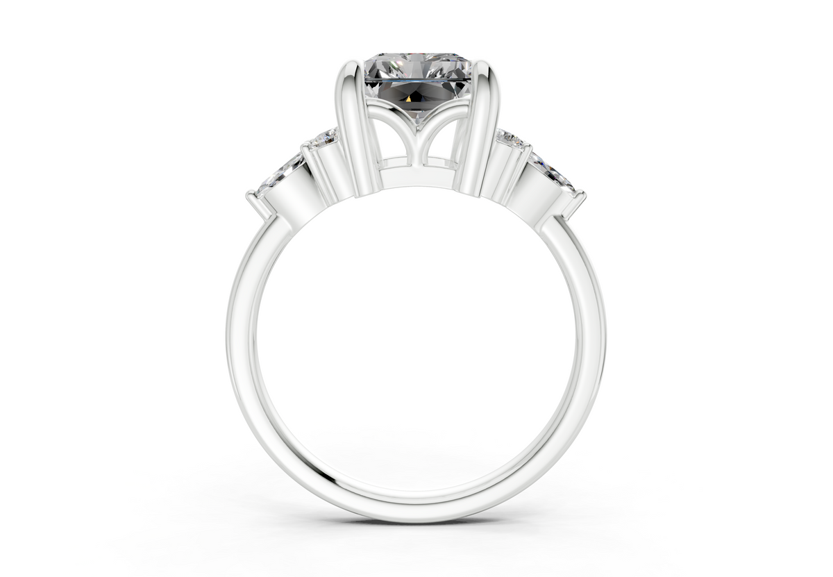 Lyra Diamond Accent Radiant Cut 1.8mm Engagement Ring