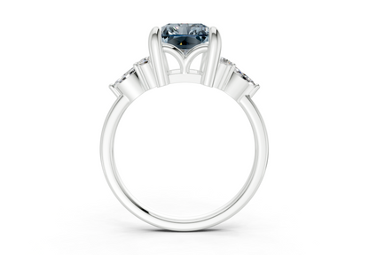 Lyra Blue Diamond Accent Radiant Cut 2mm Engagement Ring