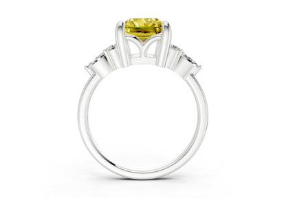 Lyra Yellow Diamond Accent Radiant Cut 2mm Engagement Ring