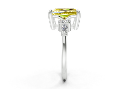 Lyra Yellow Diamond Accent Radiant Cut 2mm Engagement Ring