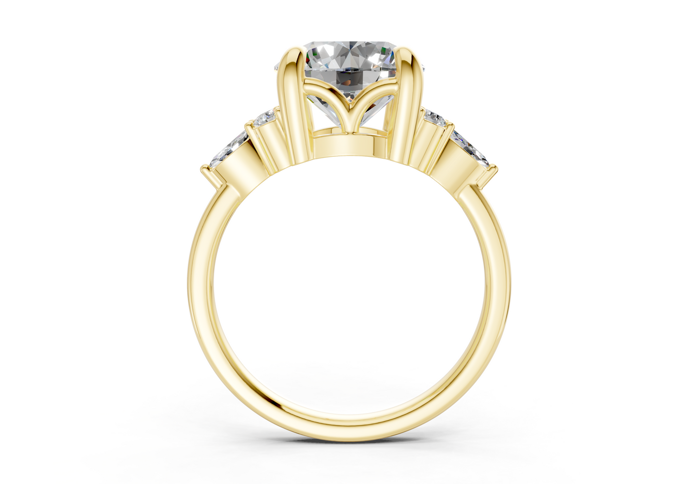 Lyra Diamond Accent Round Cut 2mm Engagement Ring