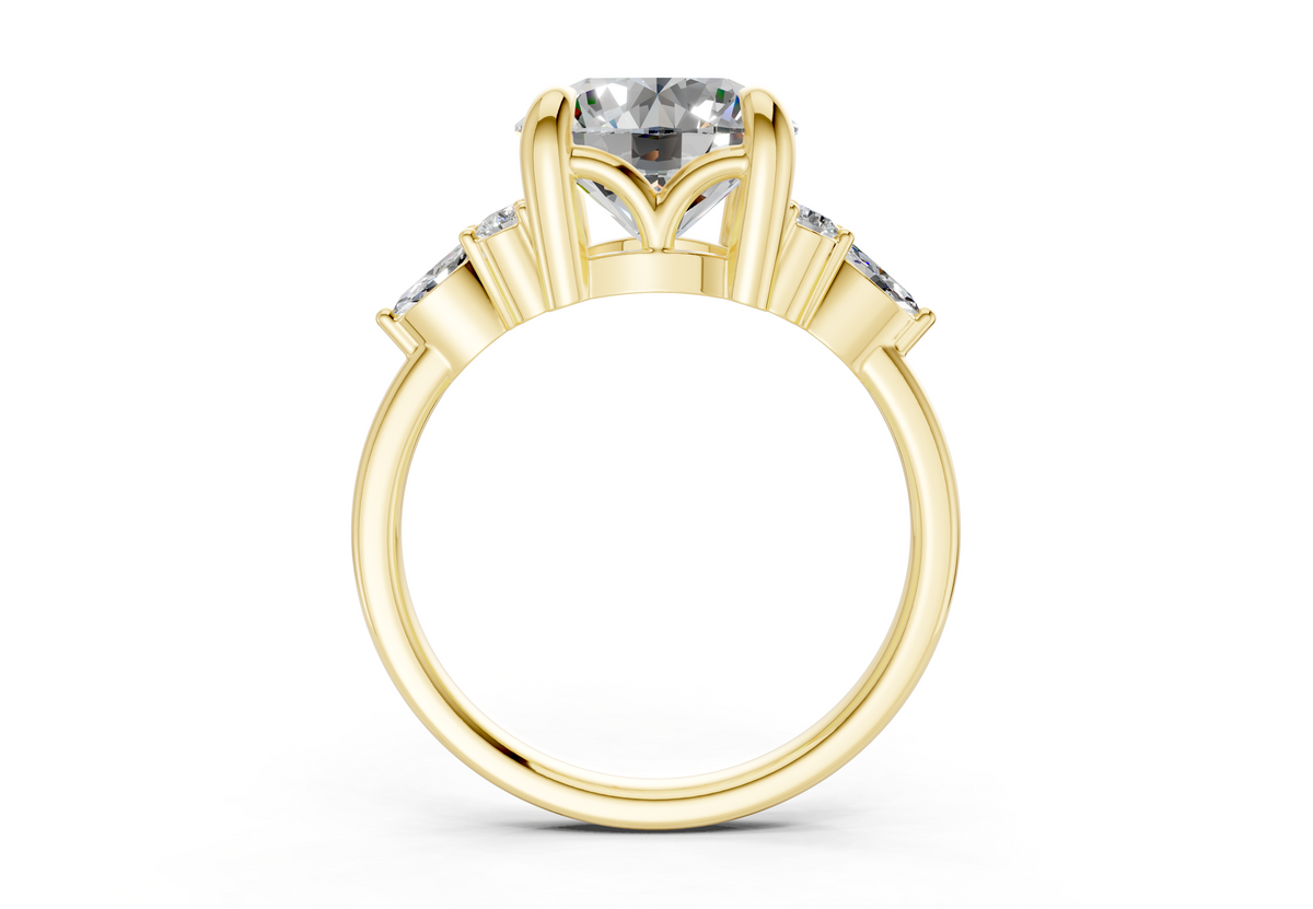 Lyra Diamond Accent Round Cut 2.3mm Engagement Ring