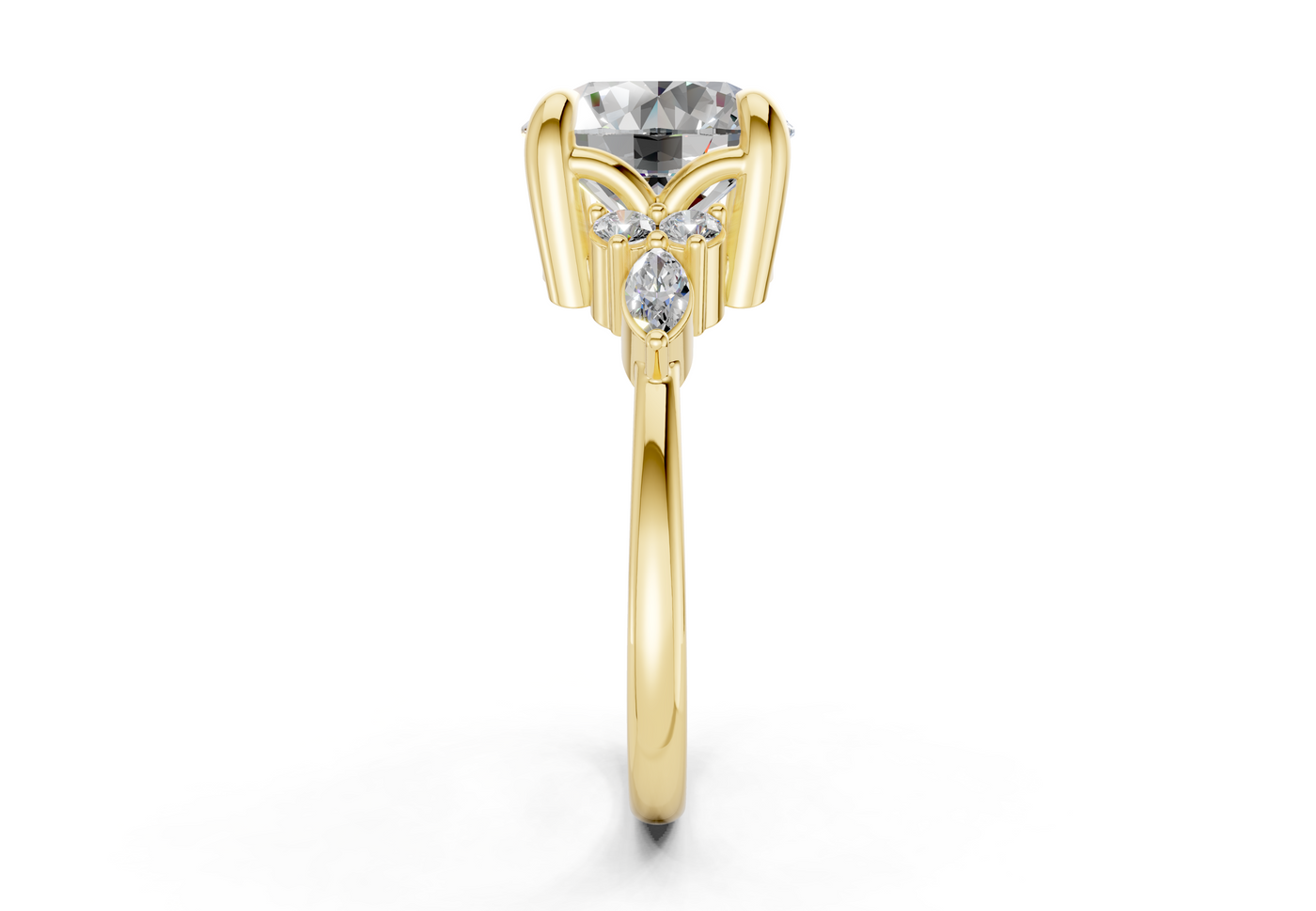 Lyra Diamond Accent Round Cut 2.3mm Engagement Ring
