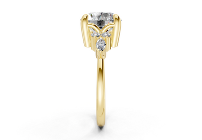 Lyra Diamond Accent Round Cut 2.3mm Engagement Ring