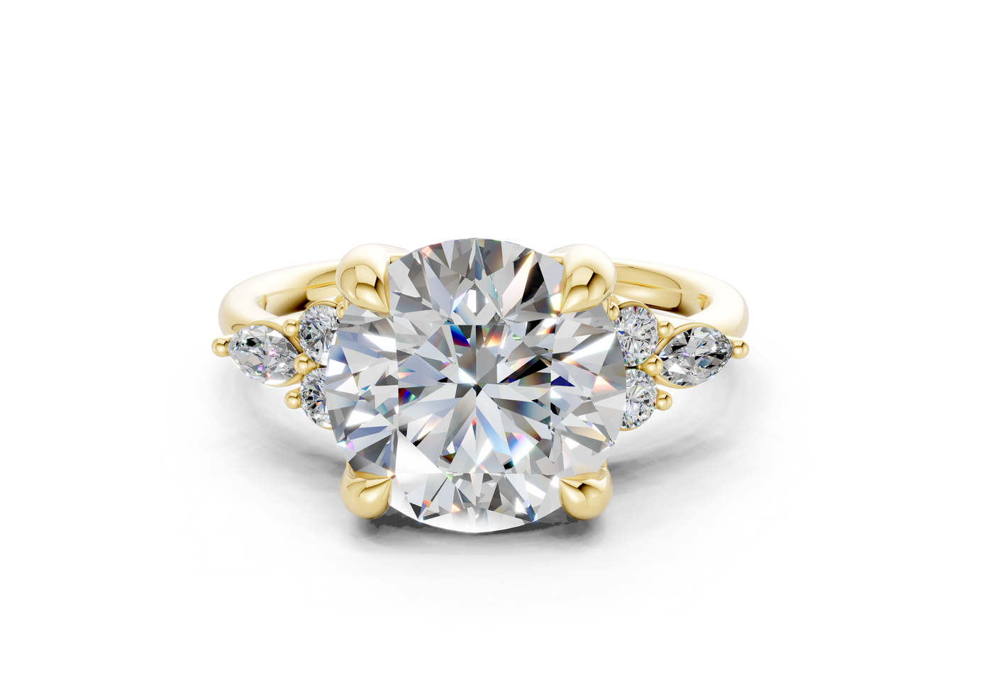 Lyra Diamond Accent Round Cut 2mm Engagement Ring