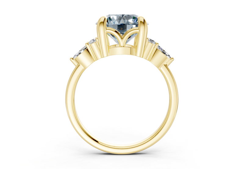 Lyra Blue Diamond Accent Round Cut 1.8mm Engagement Ring