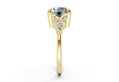 Lyra Blue Diamond Accent Round Cut 2mm Engagement Ring
