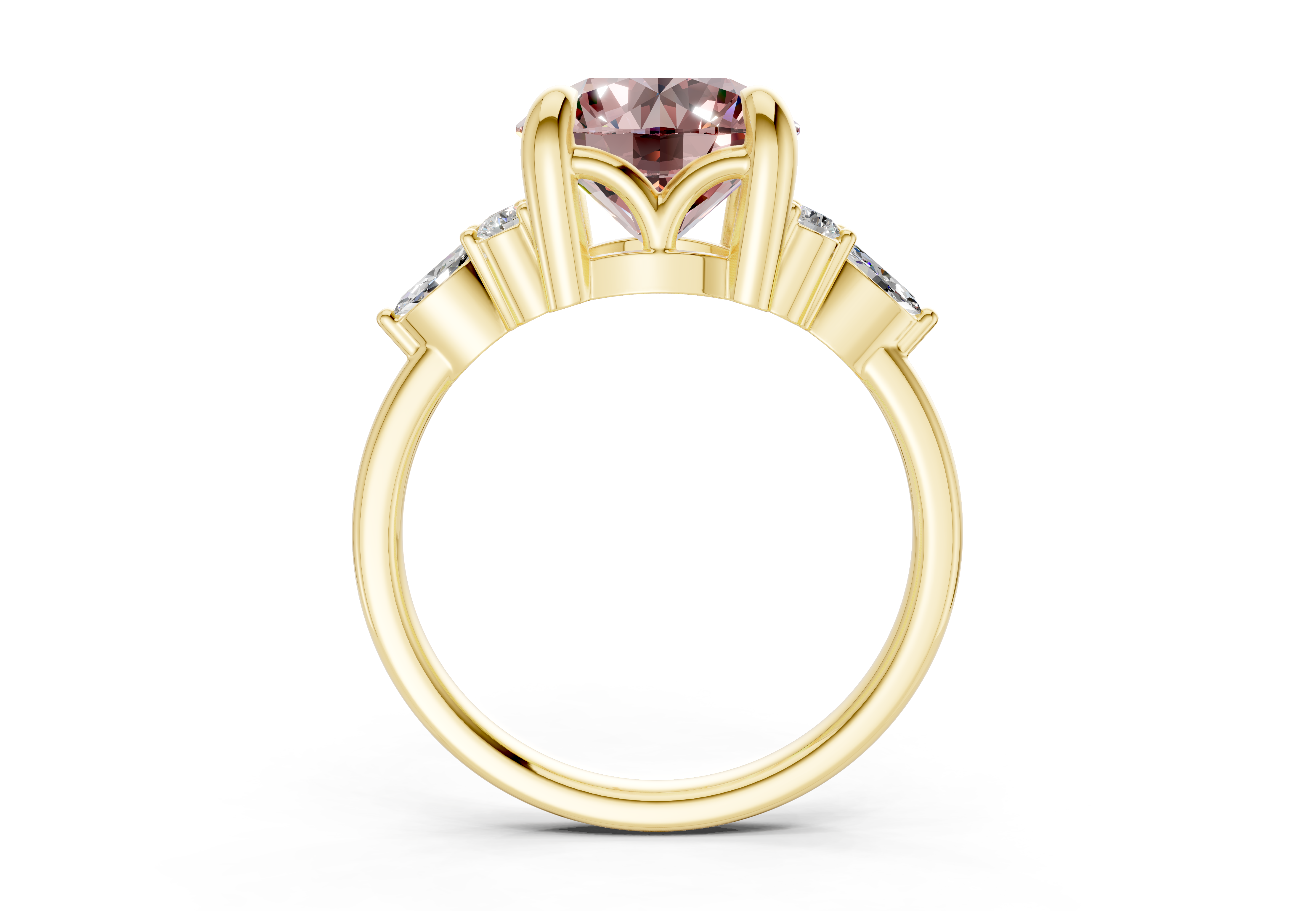 Lyra Pink Diamond Accent Round Cut 2mm Engagement Ring – Ring Premier