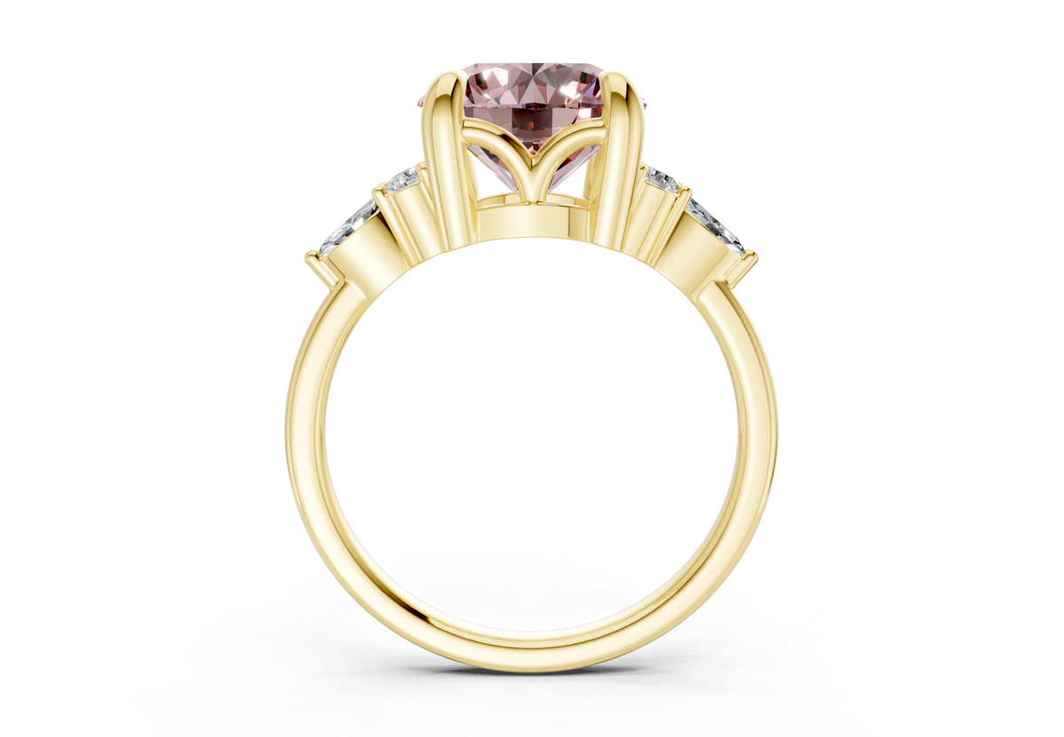 Lyra Pink Diamond Accent Round Cut 2.3mm Engagement Ring
