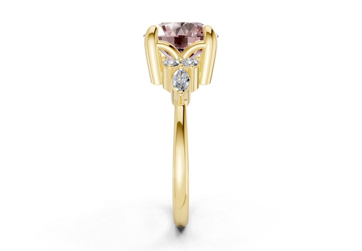 Lyra Pink Diamond Accent Round Cut 2mm Engagement Ring