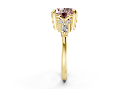 Lyra Pink Diamond Accent Round Cut 2.3mm Engagement Ring