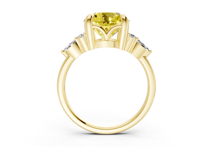 Lyra Yellow Diamond Accent Round Cut 2mm Engagement Ring