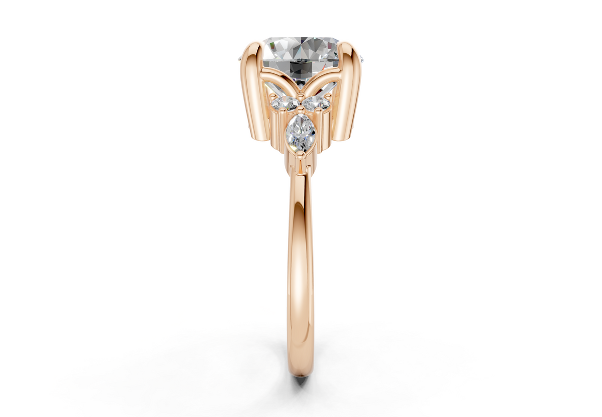 Lyra Diamond Accent Round Cut 2.3mm Engagement Ring