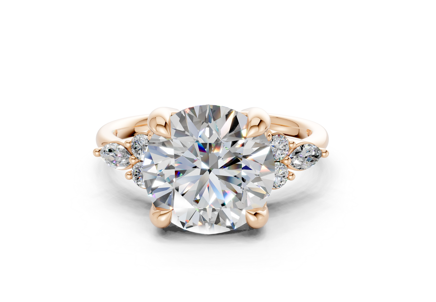 Lyra Diamond Accent Round Cut 2mm Engagement Ring