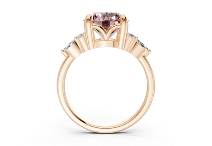 Lyra Pink Diamond Accent Round Cut 2.3mm Engagement Ring