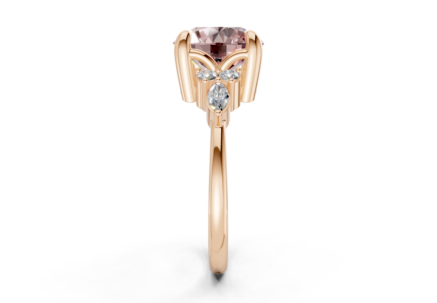 Lyra Pink Diamond Accent Round Cut 2mm Engagement Ring