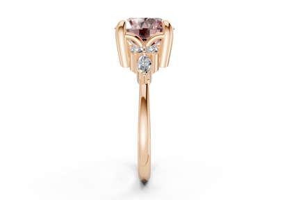 Lyra Pink Diamond Accent Round Cut 2.3mm Engagement Ring