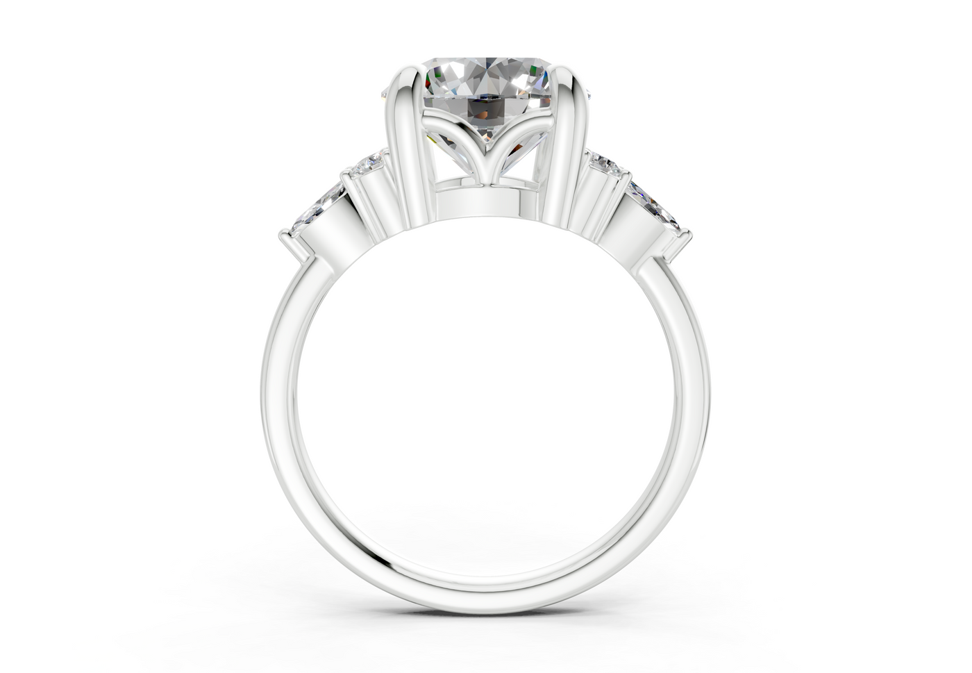 Lyra Diamond Accent Round Cut 2mm Engagement Ring