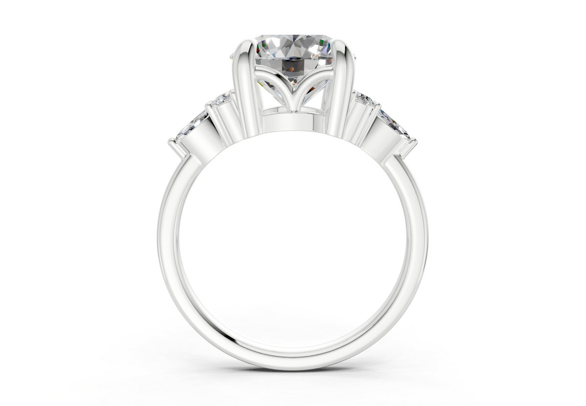 Lyra Diamond Accent Round Cut 2.3mm Engagement Ring
