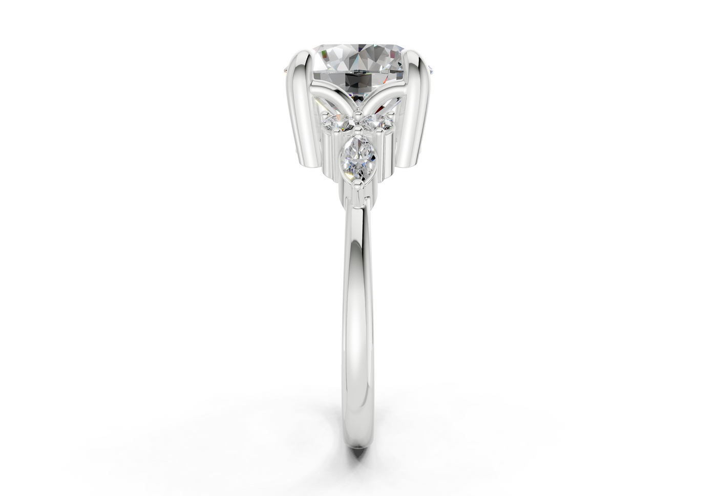 Lyra Diamond Accent Round Cut 2mm Engagement Ring