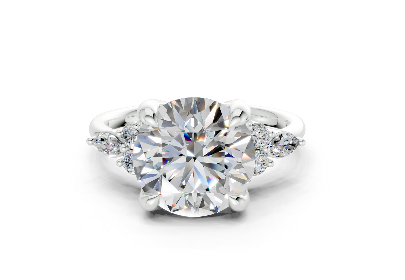 Lyra Diamond Accent Round Cut 2mm Engagement Ring