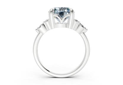 Lyra Blue Diamond Accent Round Cut 2mm Engagement Ring