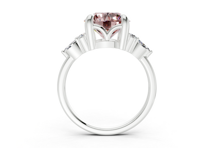 Lyra Pink Diamond Accent Round Cut 2.3mm Engagement Ring