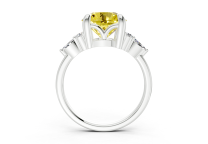 Lyra Yellow Diamond Accent Round Cut 2mm Engagement Ring