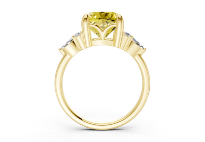Lyra Yellow Diamond Accent Cushion Square Cut 2mm Engagement Ring