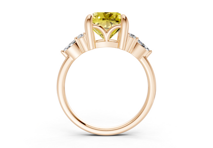 Lyra Yellow Diamond Accent Cushion Square Cut 2mm Engagement Ring