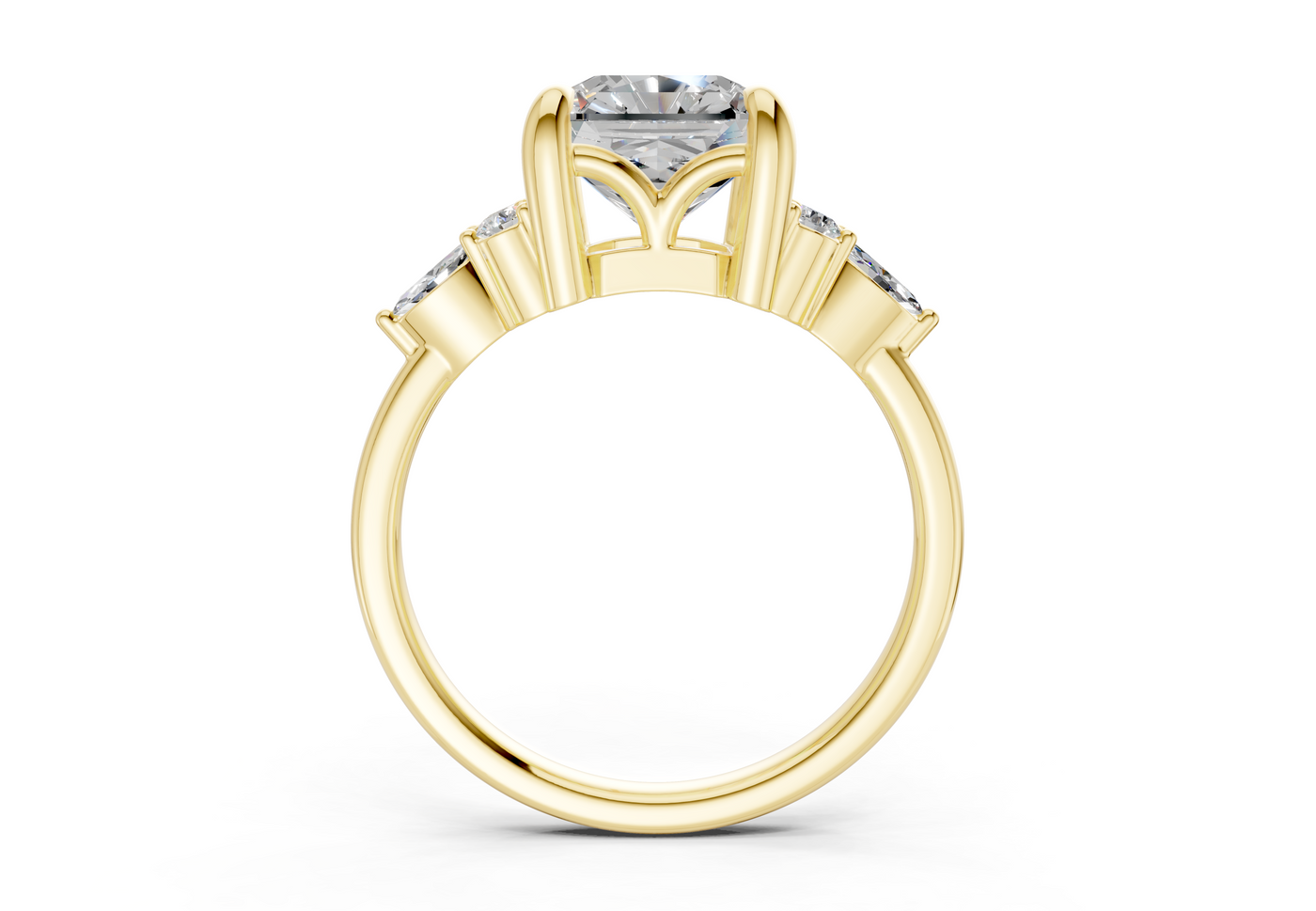 Lyra Diamond Accent Radiant Square Cut 2mm Engagement Ring