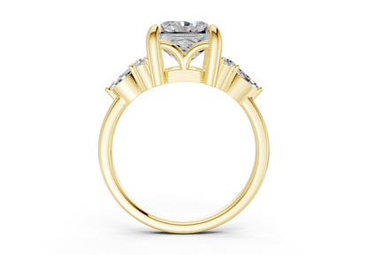 Lyra Diamond Accent Radiant Square Cut 2mm Engagement Ring