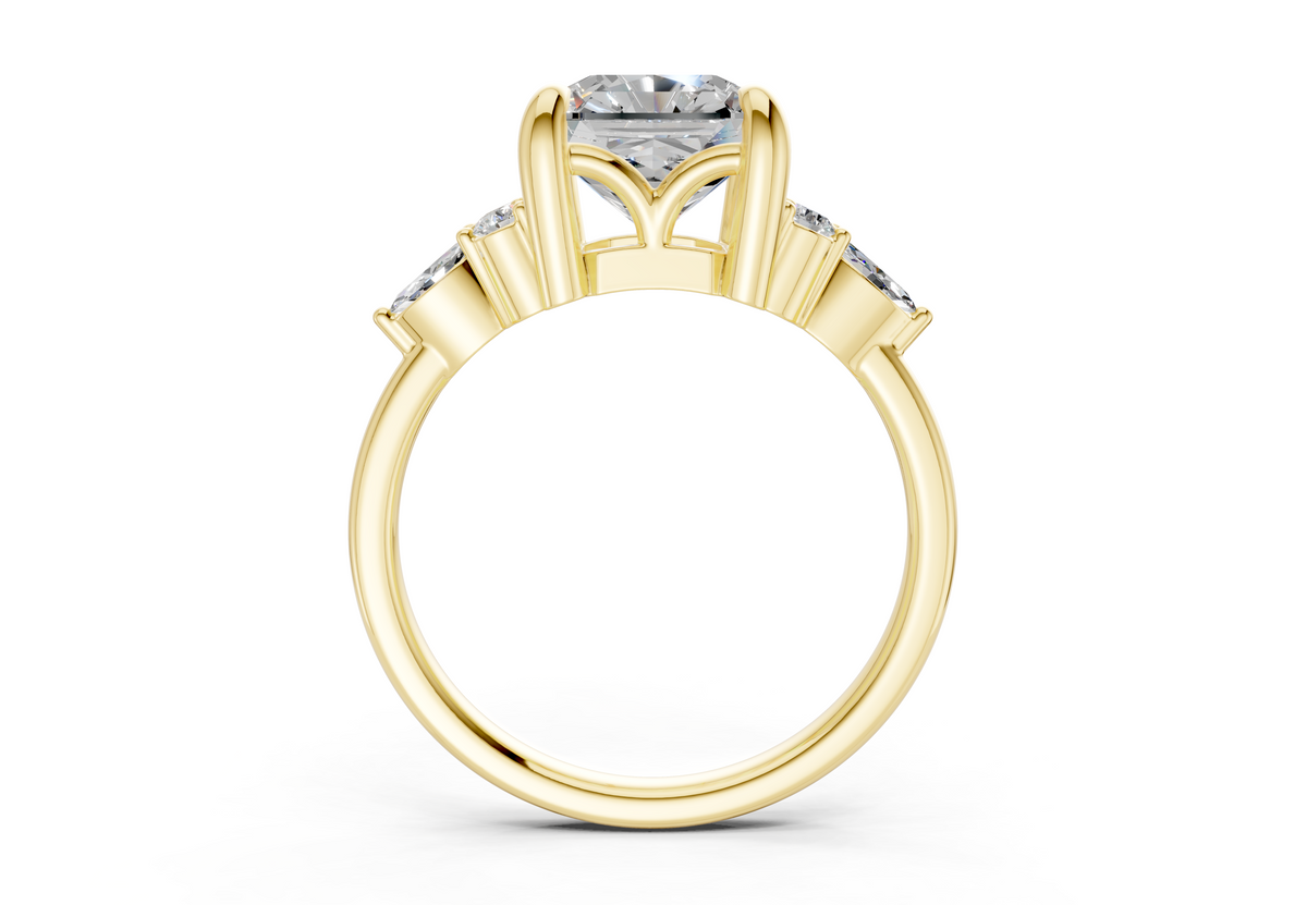 Lyra Diamond Accent Radiant Square Cut 1.8mm Engagement Ring