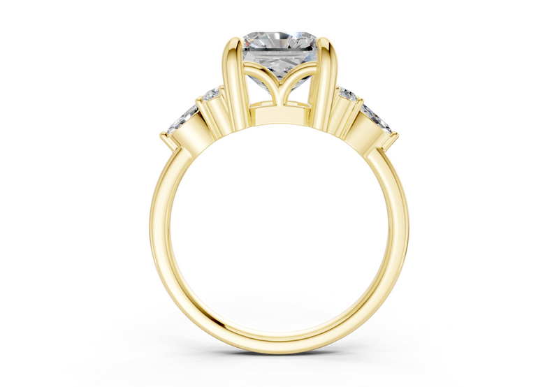 Lyra Diamond Accent Radiant Square Cut 2.3mm Engagement Ring