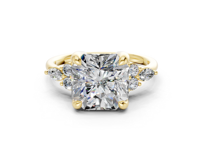 Lyra Diamond Accent Radiant Square Cut 2mm Engagement Ring