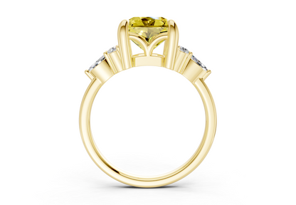 Lyra Yellow Diamond Accent Radiant Square Cut 2.3mm Engagement Ring