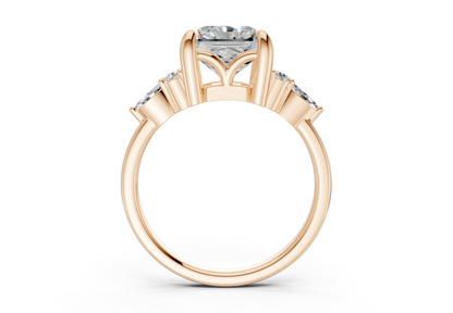 Lyra Diamond Accent Radiant Square Cut 2mm Engagement Ring