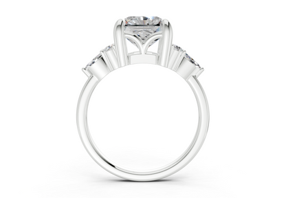 Lyra Diamond Accent Radiant Square Cut 2mm Engagement Ring