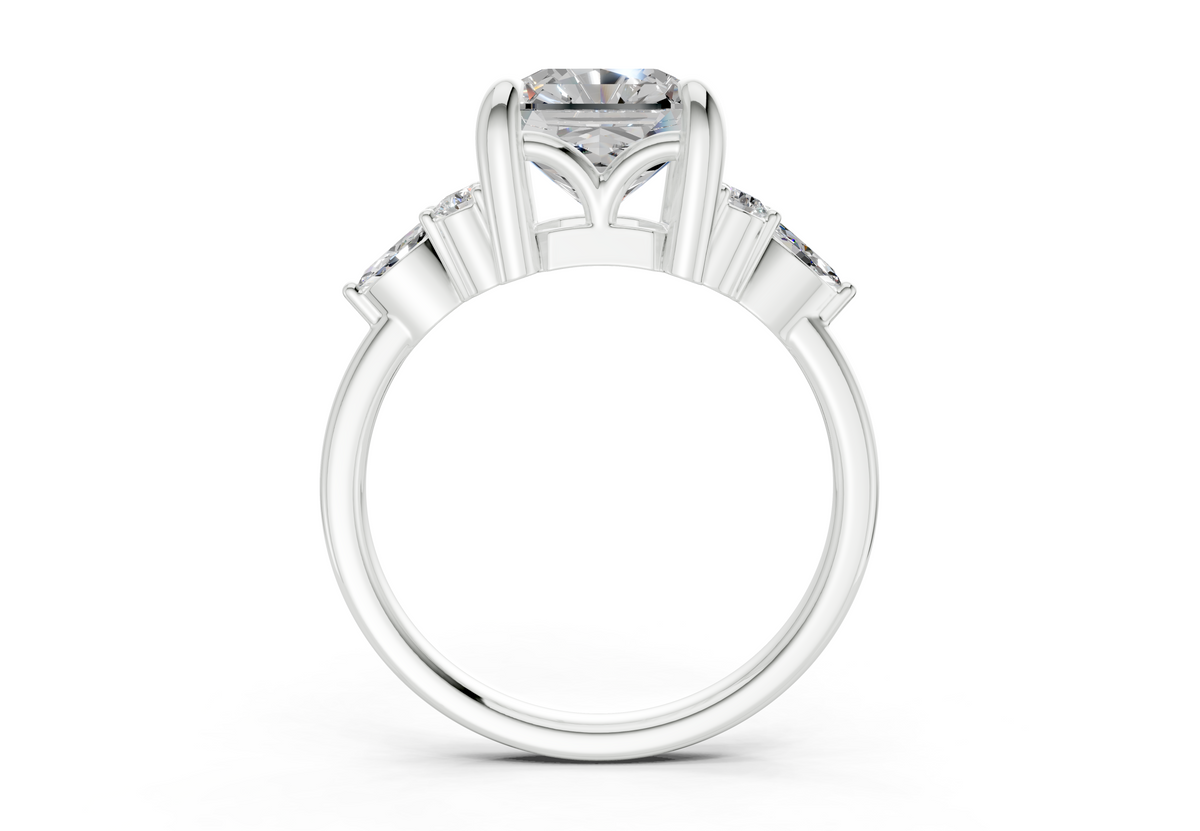 Lyra Diamond Accent Radiant Square Cut 2.3mm Engagement Ring