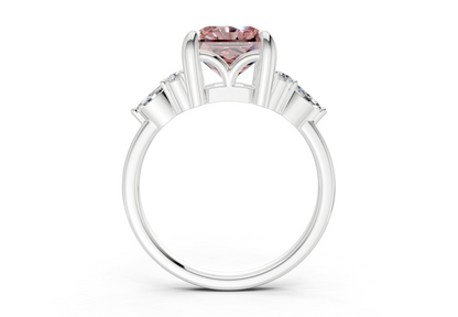 Lyra Pink Diamond Accent Radiant Square Cut 1.8mm Engagement Ring